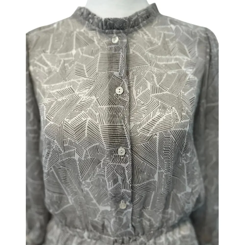 Anine Bing Gray Printed Shirt Dress - Picture 6 of 10